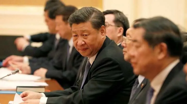 Chinese President Xi Jinping attends the bilateral meeting with Aung San Suu Kyi at the Presidential Palace in Naypyitaw